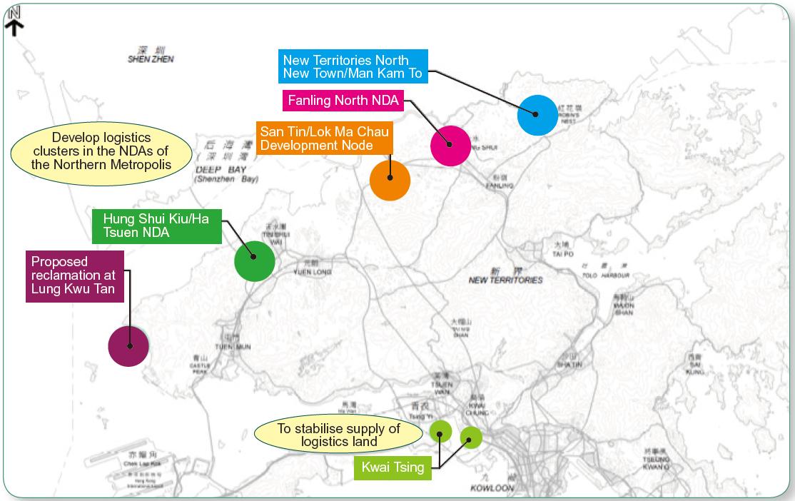 Hung Shui Kiu/Ha Tsuen New Development Area as a new location for the modern logistics Cluster