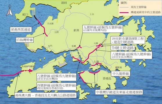 兴建或研究中的主要道路