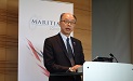 The Secretary for Transport and Housing and Chairman of the Hong Kong Maritime and Port Board, Mr Frank Chan Fan, delivers a speech on the opportunities brought about by the Belt and Road Initiative and Hong Kong's role as a ''super-connector'' at a seminar on the Belt and Road Initiative organised by Maritime London today (September 13, London time).